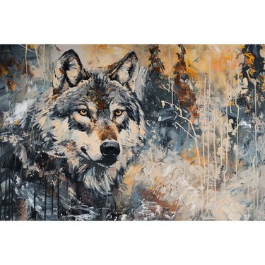 Abstract Wolf Canvas